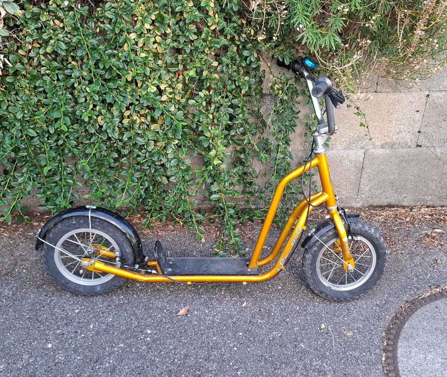 Fahrzeuge für Kinder: Tretroller goldfarben, grosse Raeder, gebraucht – Gebraucht aus Wil ZH von makler03