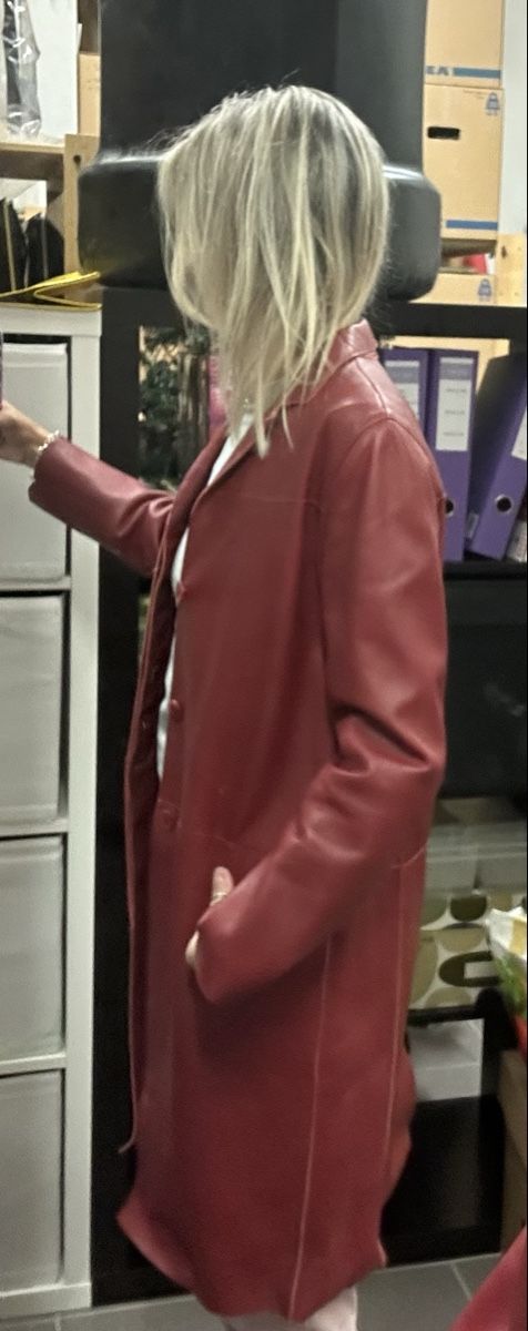 Jacken: Giacca pelle rossa bordeaux – Gebraucht aus Sorengo von at217 4