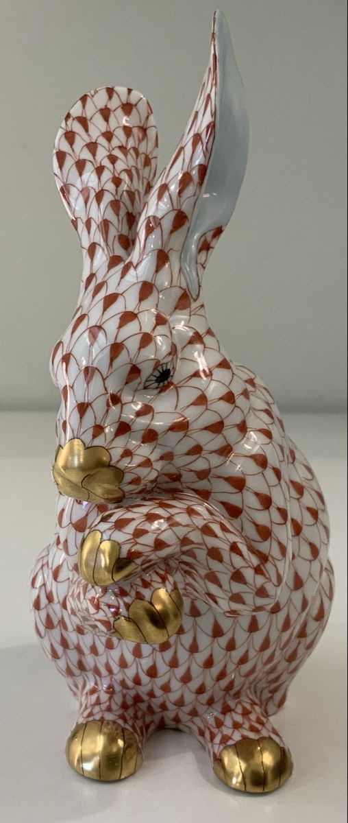 Herend Statuette: Grand lapin Herend Rouge – Usato da rolle venduto da Tontonjulot 1