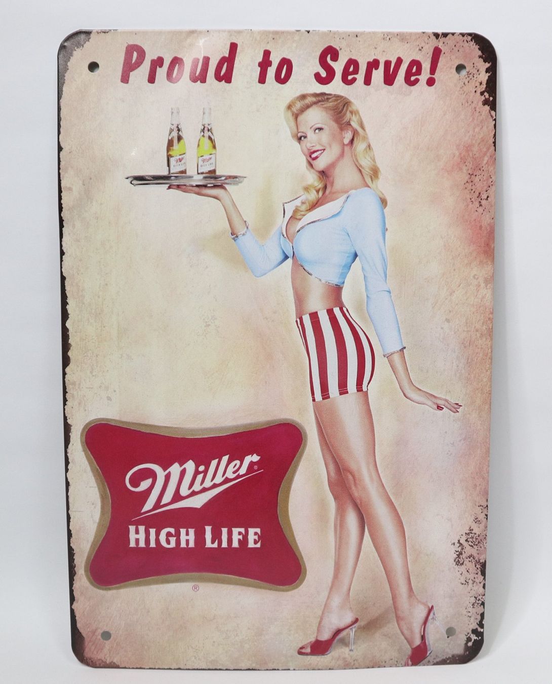 Schilder: Blechschild Miller Bier High Life Pin-Up – Gebraucht aus Eschenbach SG von Astalavista
