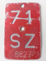 Velonummer SZ 71 Mofanummer plaque Mofa