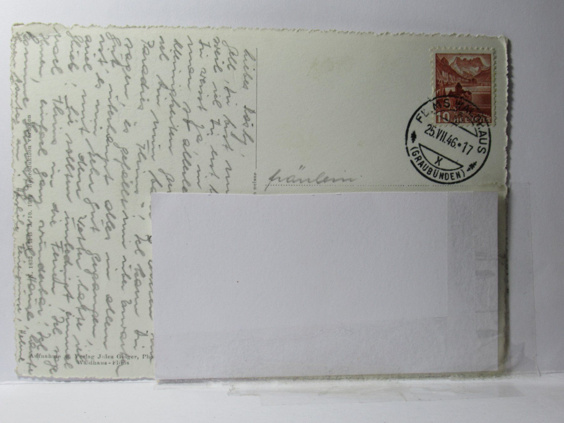 Cartoline postali: Flims , Der Caumasee 1946 – Usato da Grenchen venduto da Bluemchen1900 1