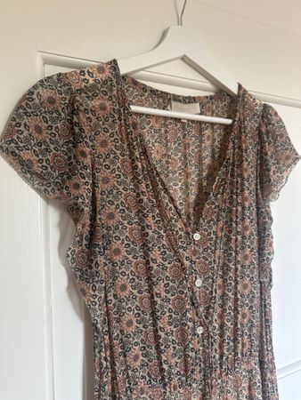 Kleid Vanessa Bruno geblümt Viskose beige/rosa Grösse S