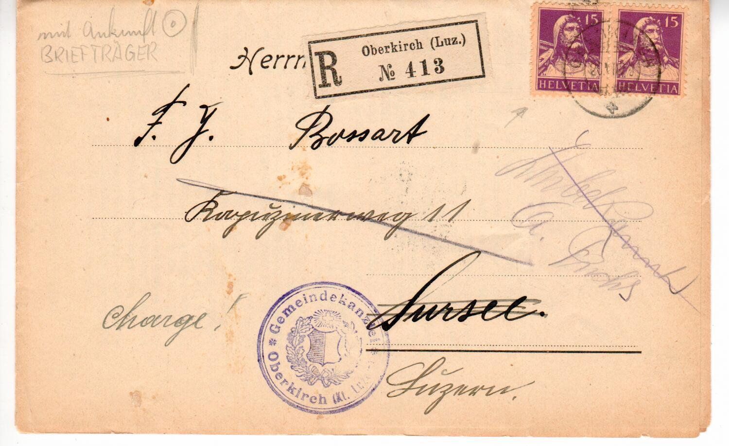 Tutti i francobolli: R - Oberkirch 1920 – Usato da Wolhusen venduto da Curver9