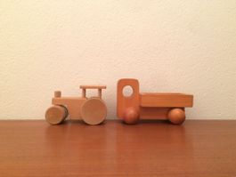 Vintage Holzspielzeug Lastwagen & Walze Holzauto
