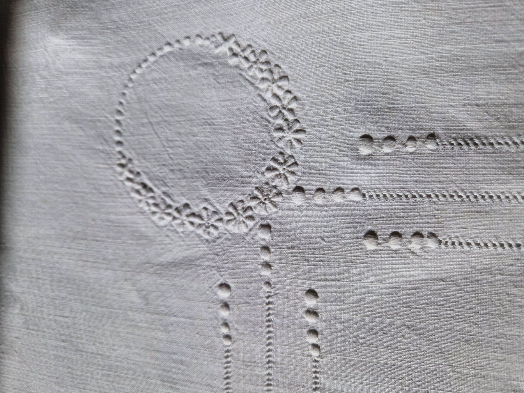 Biancheria da letto: Leinen Kissenbezug mit Monogramm MR – Usato da Bern venduto da Antikbatik 6