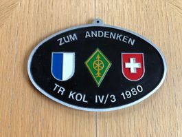 Militär Erinnerungsschild TR KOL IV/3 1980 Metall