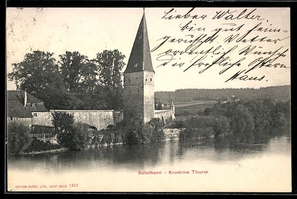 Cartoline postali: AK Solothurn, Krumme Thurm – Usato da Berlin venduto da bartko-reher