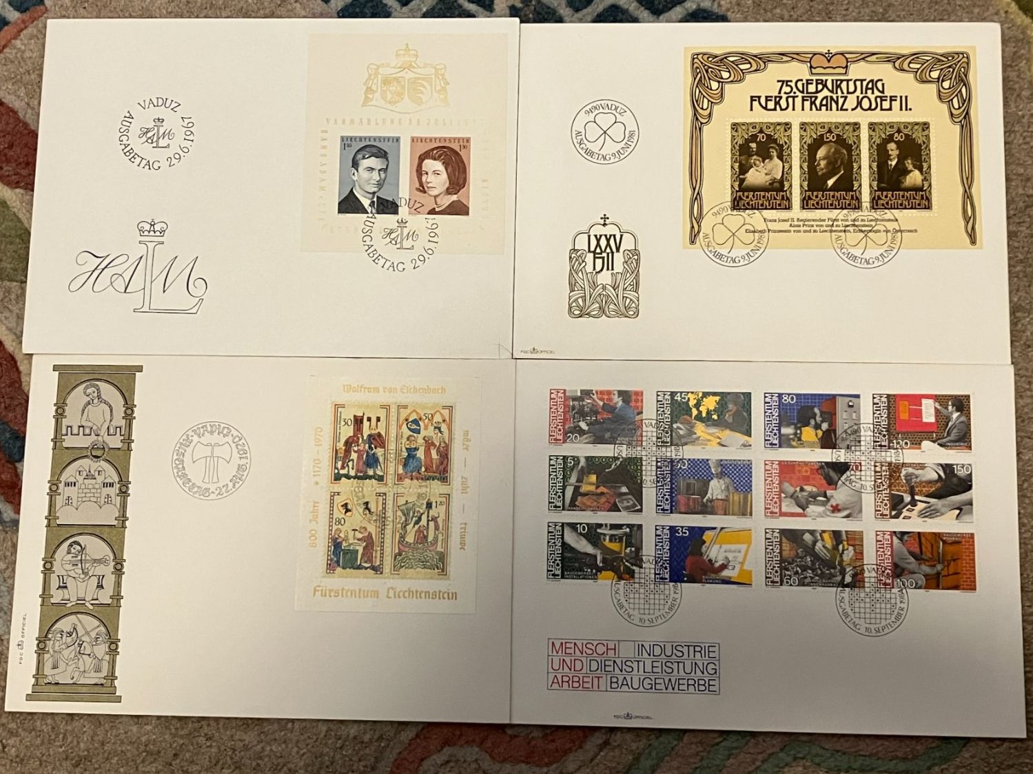 Tutti i francobolli: Liechtenstein 4 FDC – Usato da Koblenz venduto da Markenhimmel