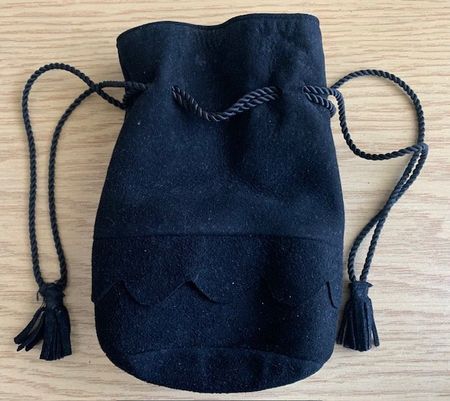 Antike kleine Beutel-Tasche aus Wildleder
