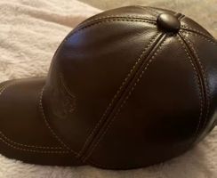 Casquettes de Baseball en cuir véritable marron, 57 - 58 СМ.