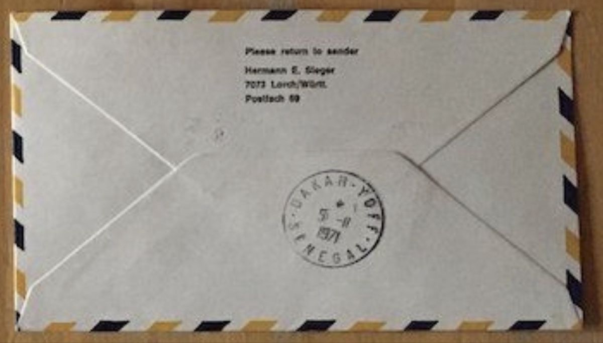 Tutti i francobolli: Lufthansa Erstflug Casablanca Dakar 1971 Flug-post Brief – Usato da birsfelden venduto da tim0444 1