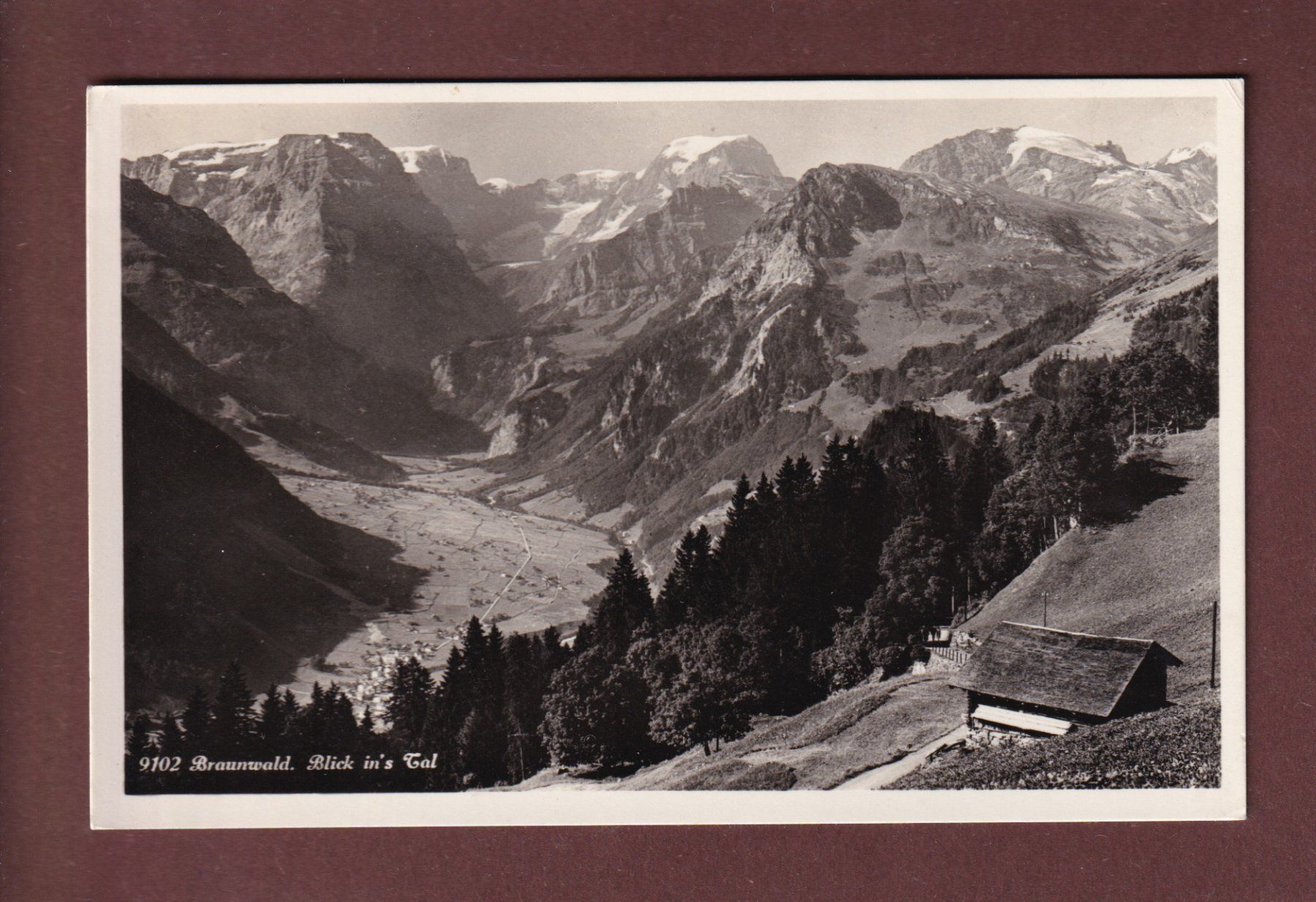 Cartoline postali: BRAUNWALD - Blick ins Tal - 1934 – Usato da Pully venduto da nicecards-shop