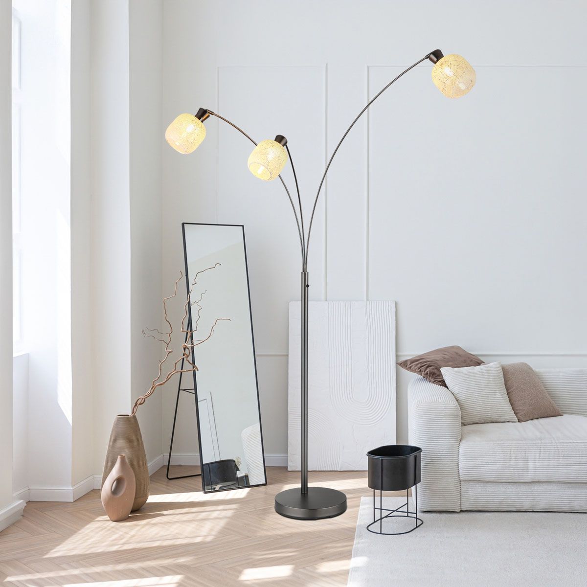 Lampade: Stehleuchte, Metall, Glas, 201 cm Höhe – Nuovo (secondo la descrizione) da Kreuzlingen venduto da Smart-Light 1