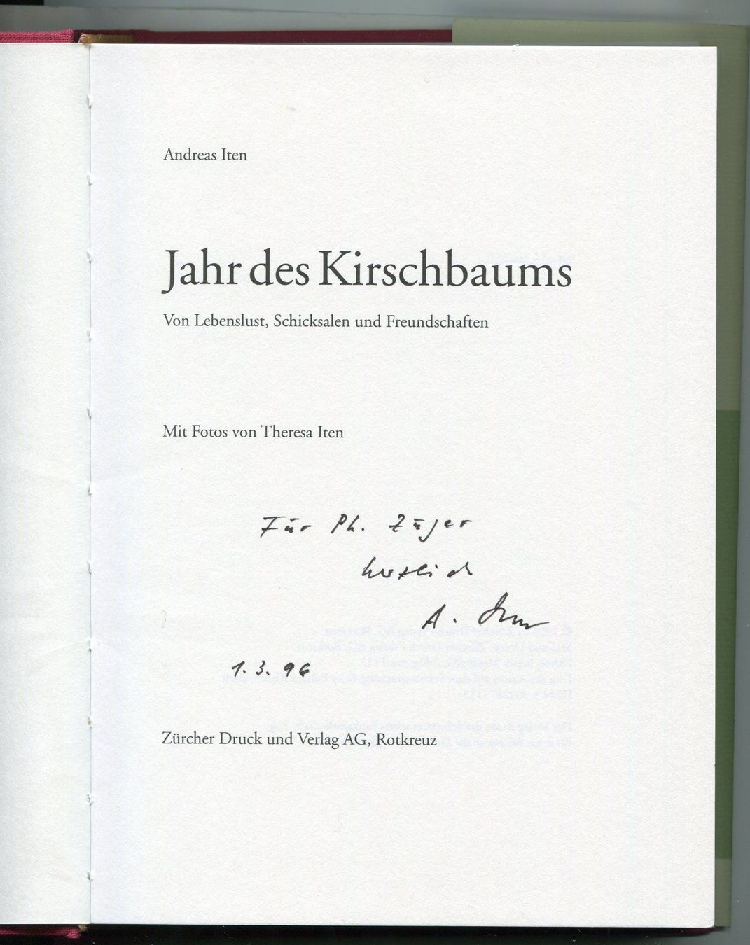 Libri: Iten, Andreas:  Jahr des Kirschbaums – Usato da Röthenbach i. E. venduto da Heureka5 1