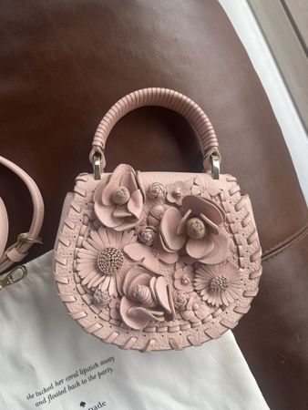 Kate Spade Ledertasche, Handtasche, Rosa, Blumen