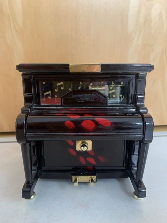 Hztyyier Boîte à Bijoux Vintage Avec Piano En Forme Et Fleur
