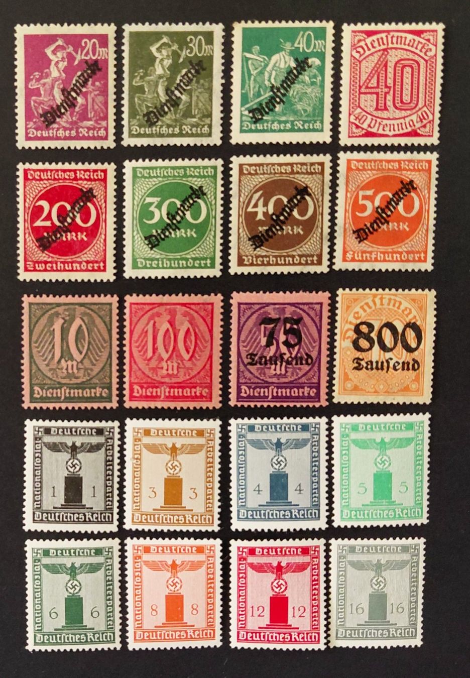 Tutti i francobolli: Deutsches Reich Dienstmarken Lot** – Nuovo (secondo la descrizione) da Luzern venduto da qualifair