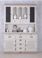 Buffetschrank mit Tafelflächen weiss Landhausstil