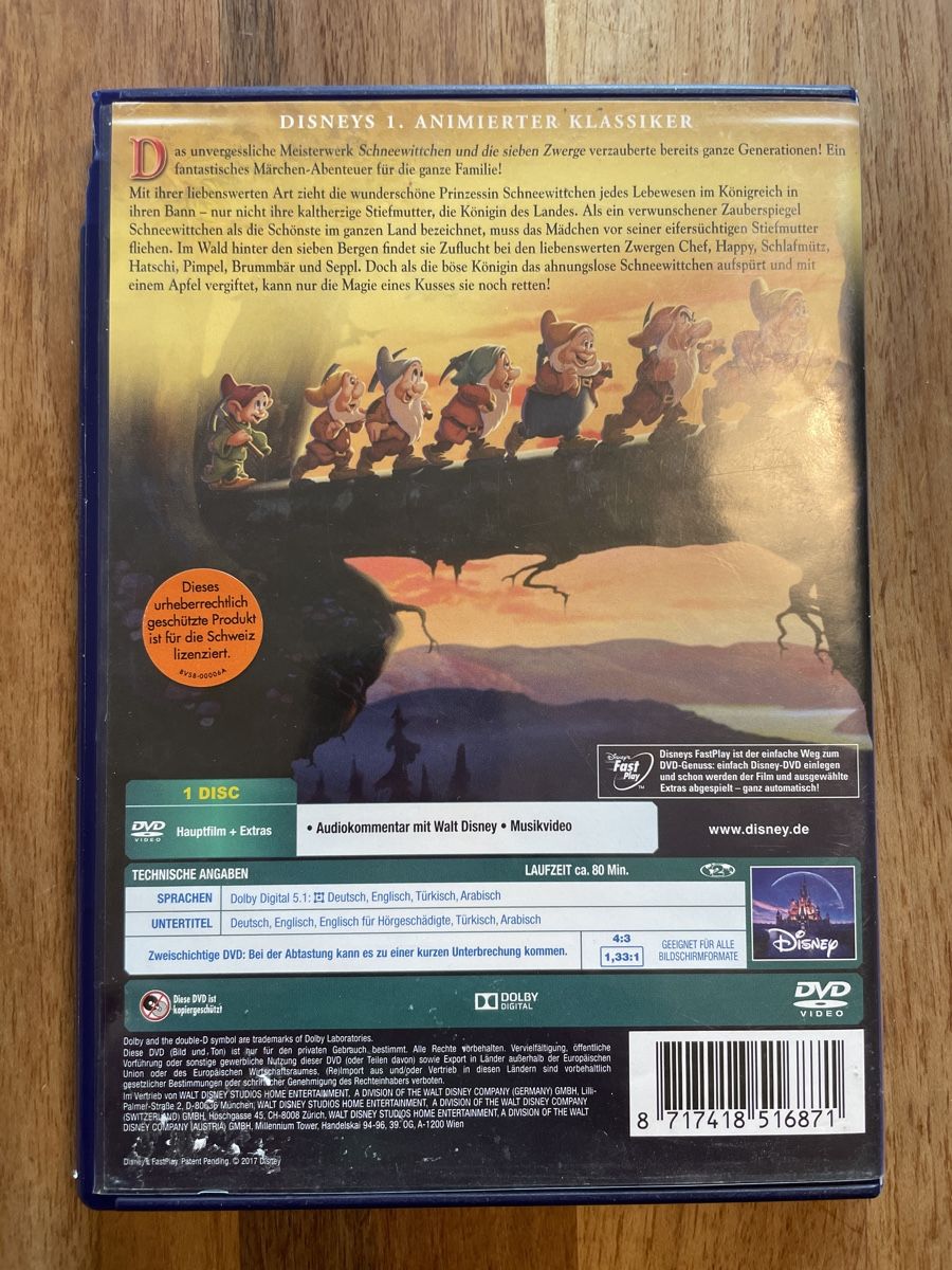 Tutti i DVDs: Schneewittchen und die 7 Zwerge DVD – Usato da Therwil venduto da rubininio 1
