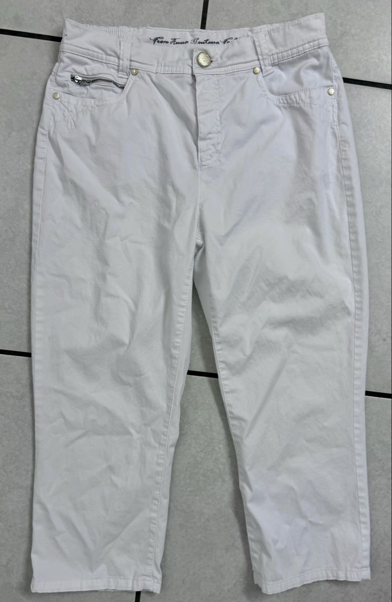 Pantaloni: Anna Montana Capri-Hose Weiss Gr. 40 – Usato da Lyss venduto da Sibella56