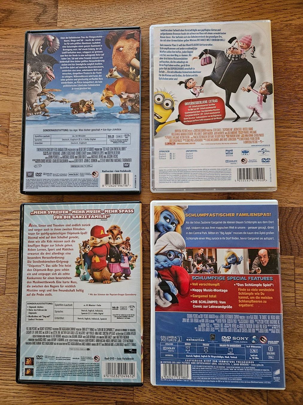 Tutti i DVDs: DVD, Ice Age 4, Ich einfach...., Alvin...2, Die Schlümpfe – Usato da Trachslau venduto da Daniel12766 1