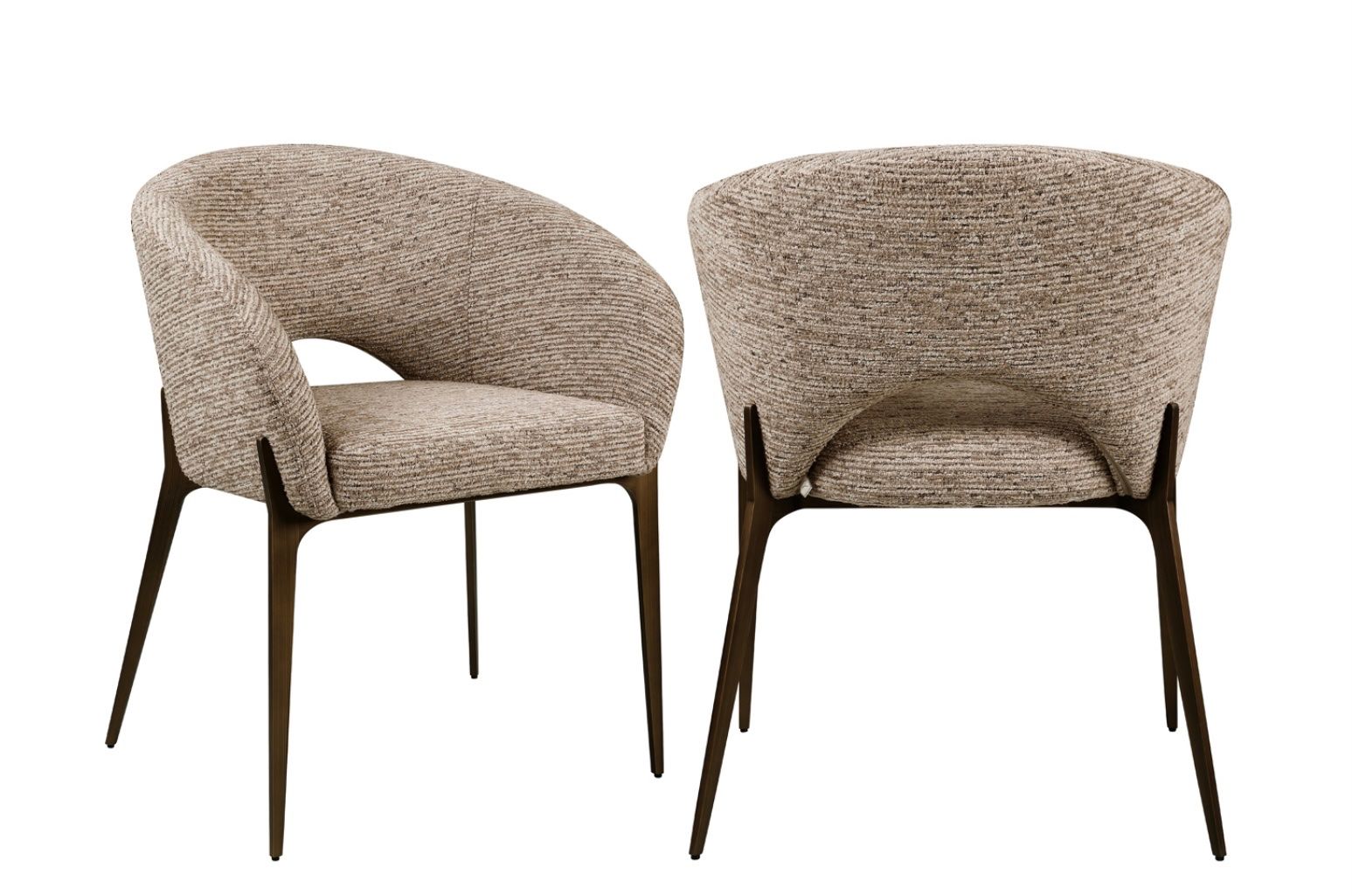 Sedie: RICHMOND INTERIORS Dining chair Kenzi mocca linear fire reta – Nuovo e nell'imballaggio originale da Ruswil venduto da Miami-2026