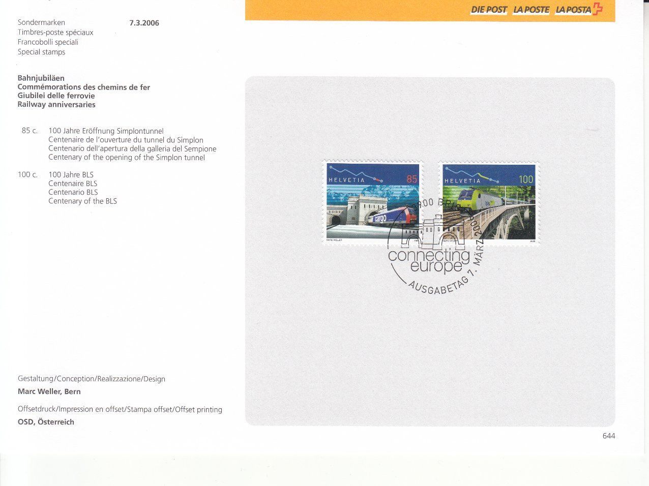 Alle Briefmarken: Sammelblätter PTT SBK 644 mit ET – Gebraucht aus Bürglen TG von StampGraf