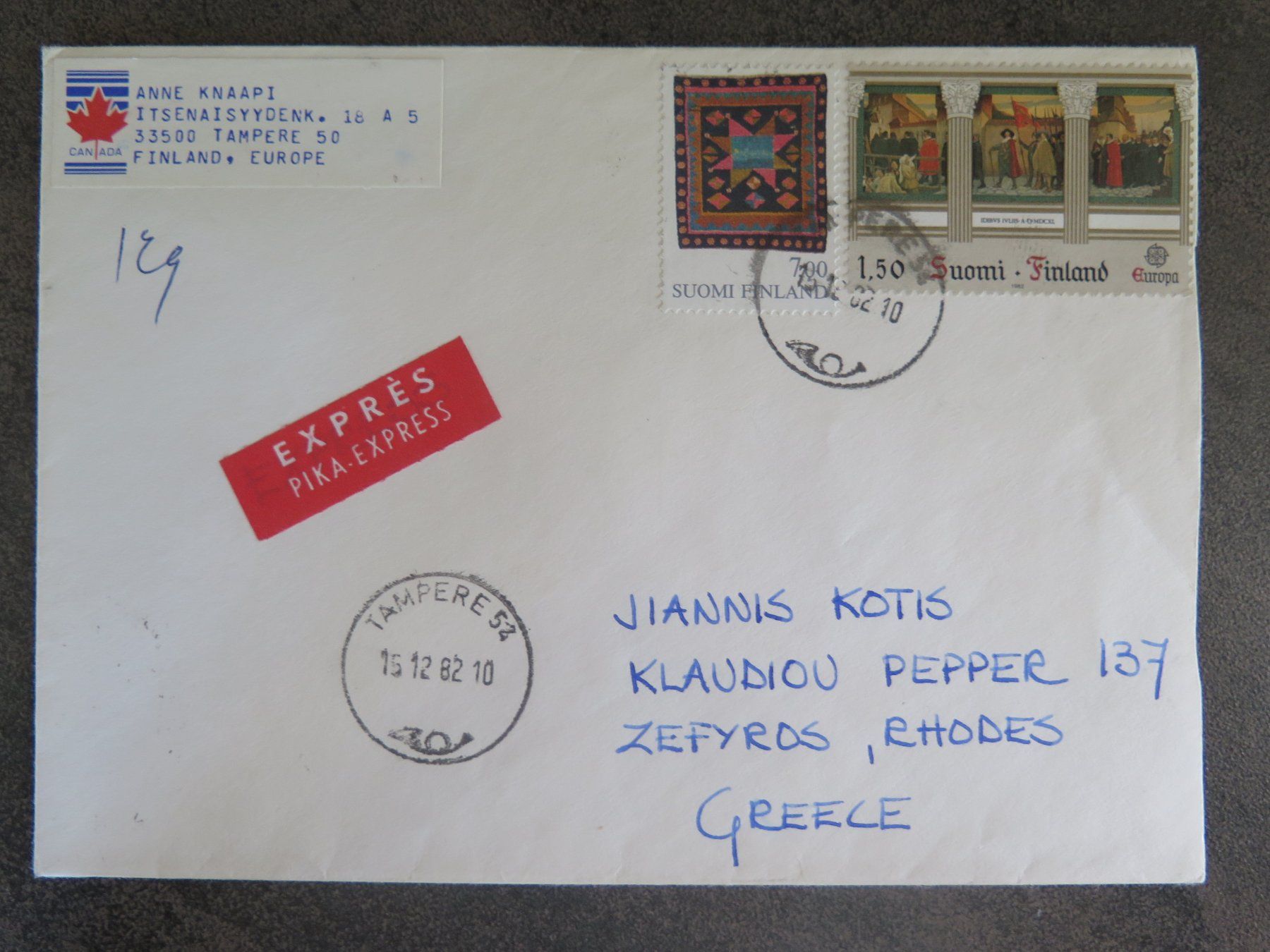 Buste & buste per spedizione: Couvert mit Briefmarken aus Finnland – Usato da Etziken venduto da Neuwick