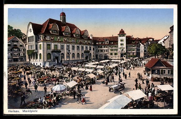 Cartoline postali: AK Herisau, Marktplatz – Usato da Berlin venduto da bartko-reher