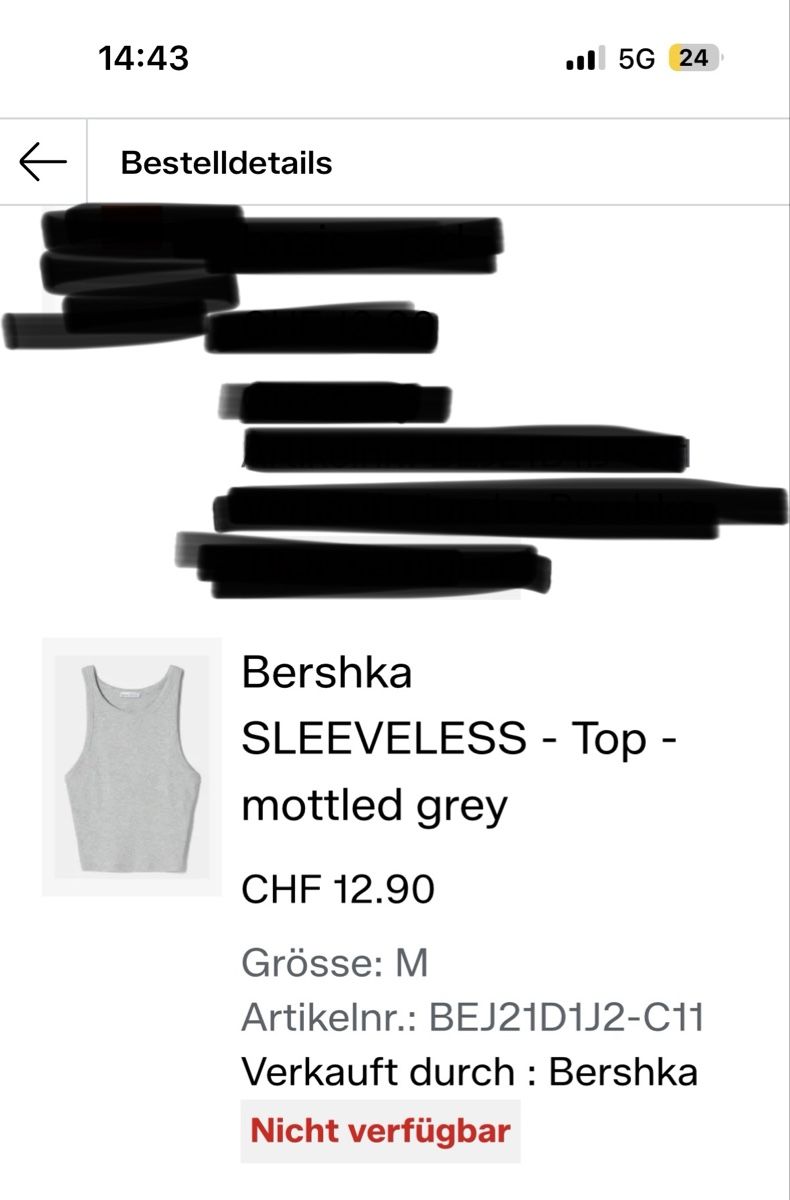 Bershka Top: Bershka Ripp-Top M Grau – Usato da Seengen venduto da sa_land 5