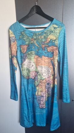 Weltkarte Kleid, Sommerkleid, Grösse S, Kostüm