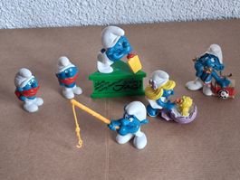 6 alte Schleich Schlümpfe /inchen. Top erhalten. 80igern