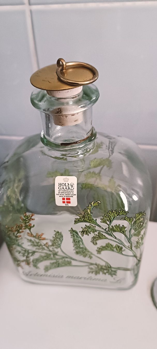 Bottiglie: Bottiglia Holmegaard Danimarca,decoro artemisia maritima. – Usato da Lugano venduto da ycd_rv8h 1