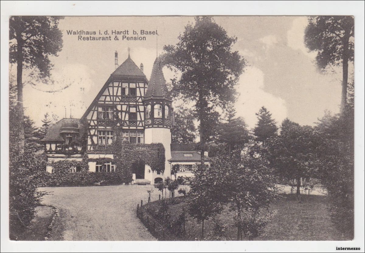 Cartoline postali: Birsfelden BL // 1916 Restaurant Waldhaus Hardt – Usato da Basel venduto da intermezzo12