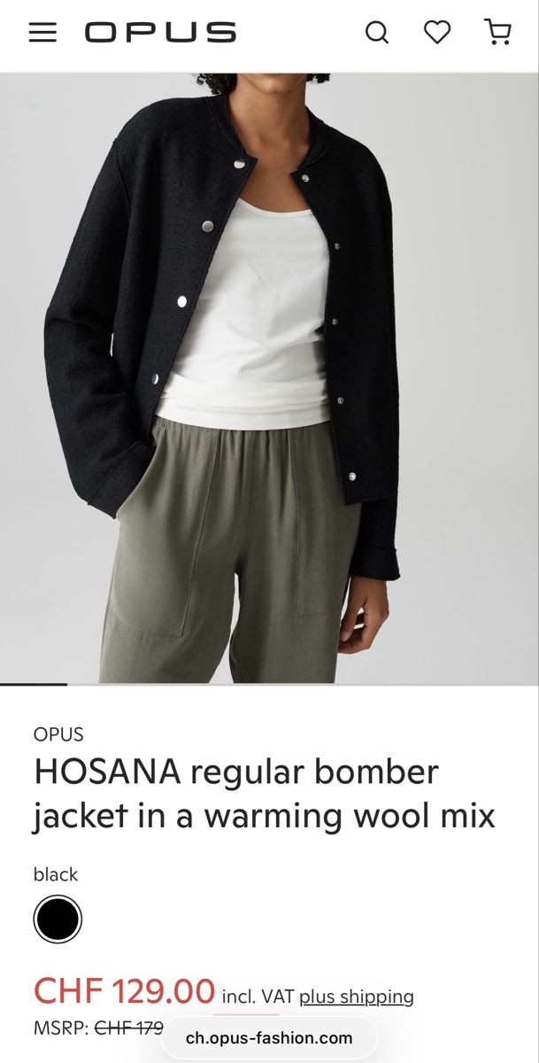 Opus Jacken: Opus Hosana bomber jacket, black, size 38 – Neu (gemäss Beschreibung) aus Kilchberg ZH von ben_pc68 9