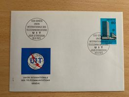 UIT Ersttagsbrief 30.8.1973 Genf 80 Rappen Briefmarke CH