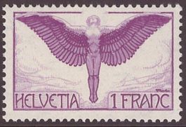 Flugpostmarke 1 Franc, 1924, Zst F12, ungestempelt