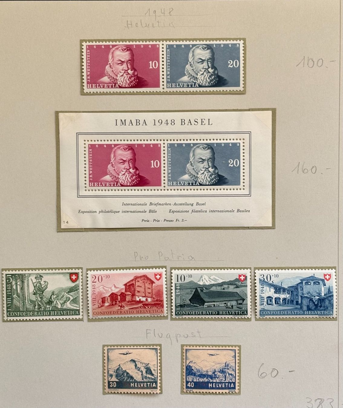 Tutti i francobolli: LOT BRIEFMARKEN SCHWEIZ NEU 1948 – Nuovo (secondo la descrizione) da Ostermundigen venduto da Heavenmaus75