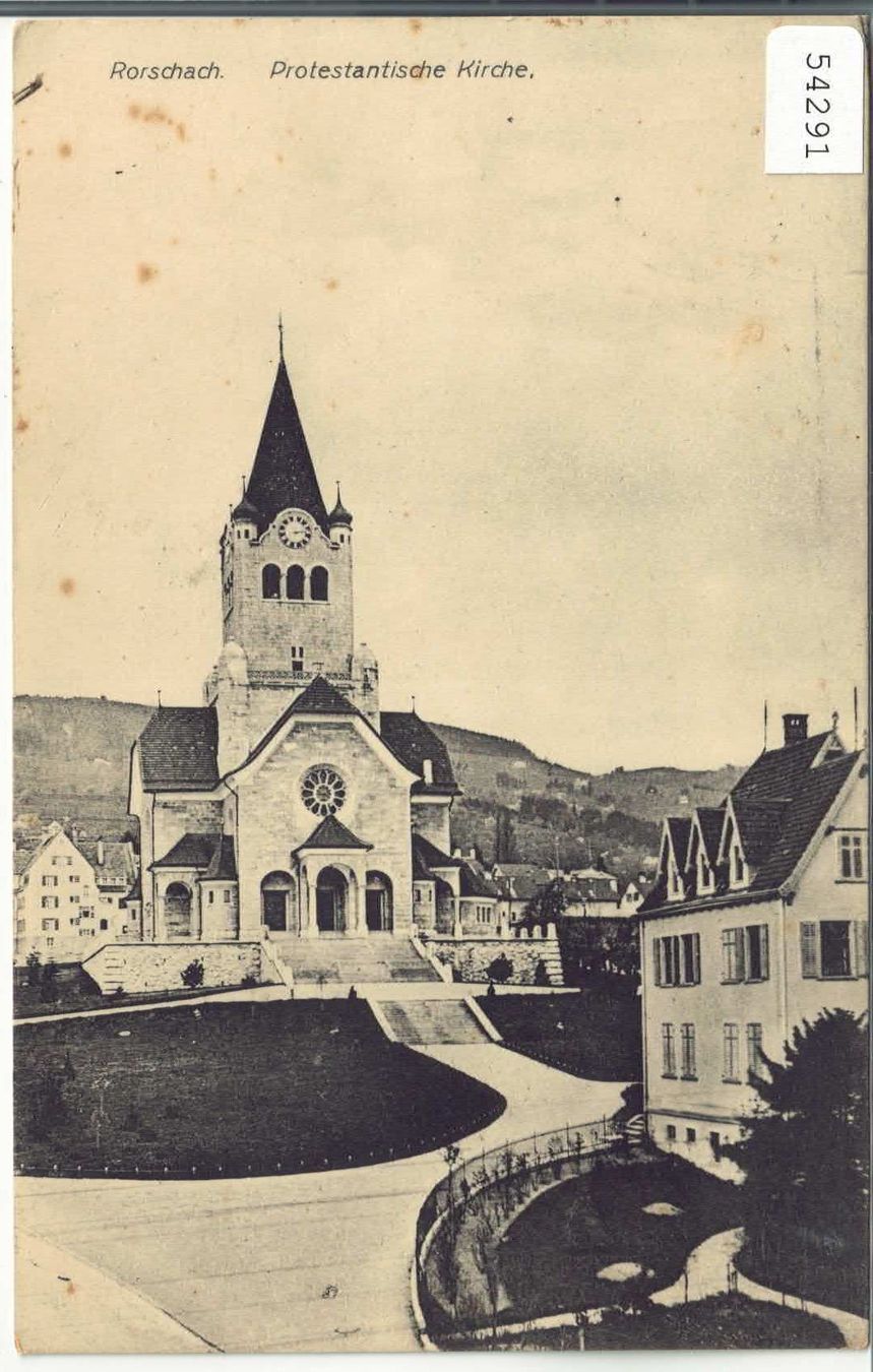 Cartoline postali: Rorschach - Protestantische Kirche – Usato da Ettingen venduto da Kartenplanet