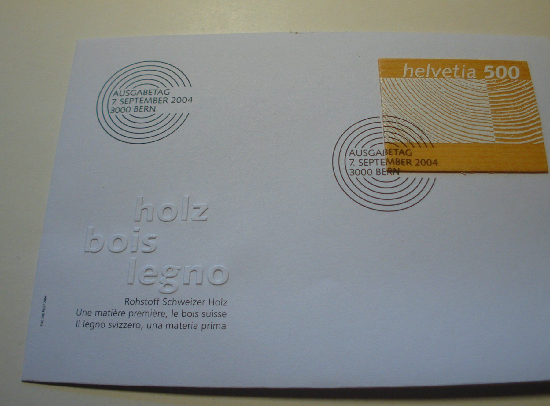 Tutti i francobolli: FDC Holzmarke 2004, ungelaufen – Usato da Niederwil AG venduto da morostahu