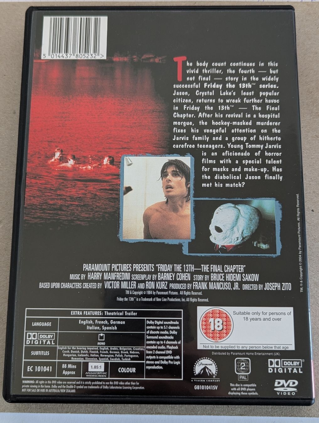 Tutti i DVDs: Friday the 13th - Part 4: The Final Chapter – Usato da Aarau venduto da usmichi 1