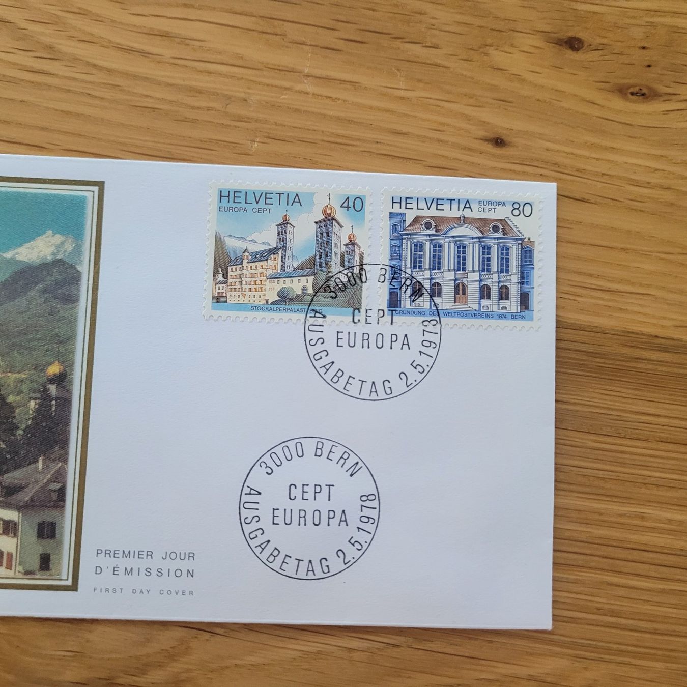 Alle Briefmarken: FDC mit Seidenbild 1978 Bern – Gebraucht aus Biel/Bienne von Destockweb 1