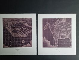 BRUNO CERF 2 LITHOGRAPHIEN IN MAPPE SIGNIERT NUMMERIERT