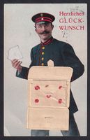 Leporello-AK Briefträger mit Brieftasch