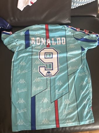 FC Barcelona Kappa Trikot Ronaldo 9 Retro Grösse L 90er (58)