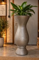 Dekorativer grosser Indoor Blumentopf in silber Top Zustand!