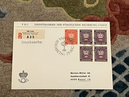 1 Erstagsbrief LI Einschreiben Viererblock 1968