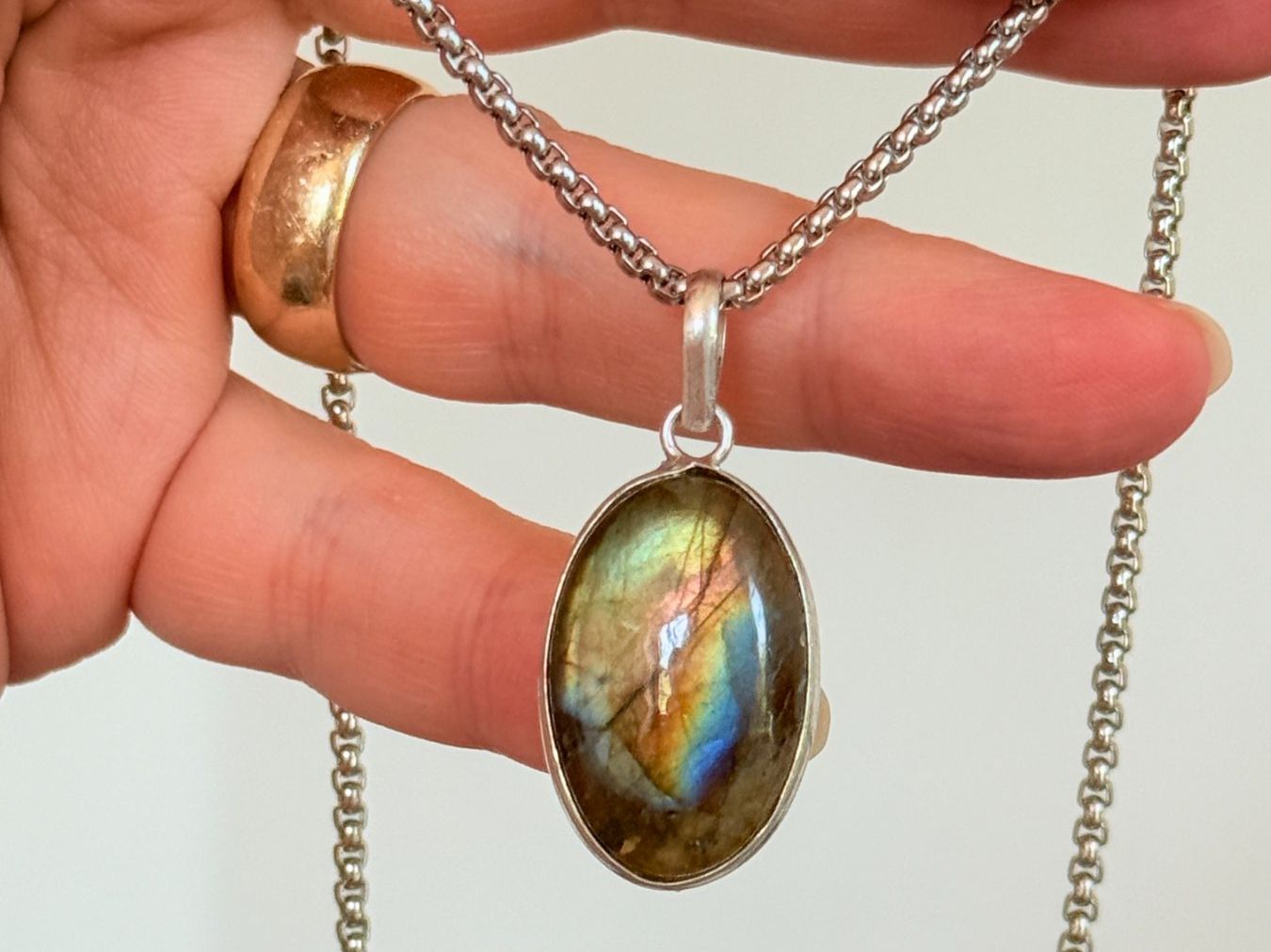 Catenine: Collier avec Labradorite – Nuovo e nell'imballaggio originale da Genève venduto da AWWA