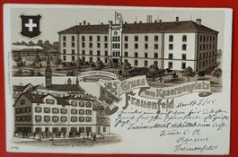 Gruss vom Kasernenplatz Frauenfeld 1905